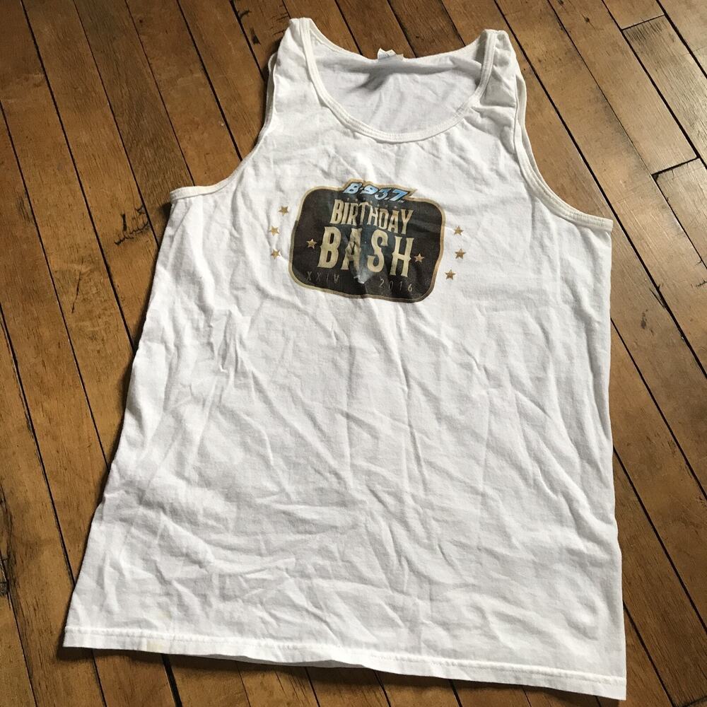 B93.7 Birthday Bash XXIV 2016 Concert‎ Tank Top Tee White Medium